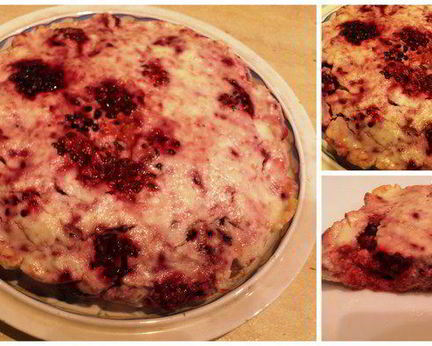 Творожный пудинг с ежевикой