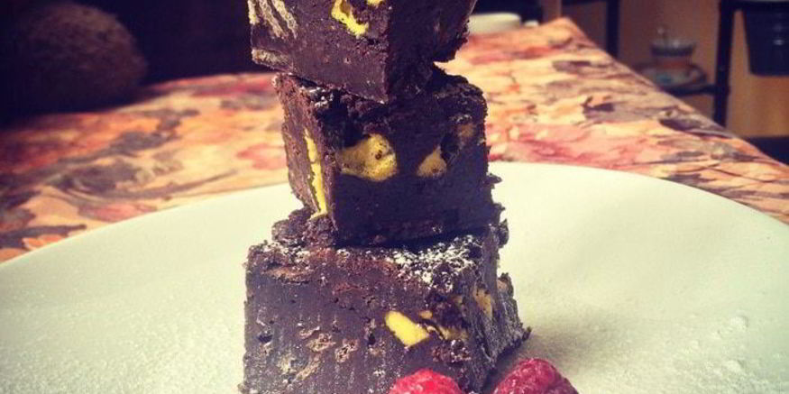 Рецепт брауни с вафлями и мятным зефиром