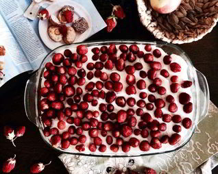 Десерт летний с клубникой, апельсином и зефиром Лайма