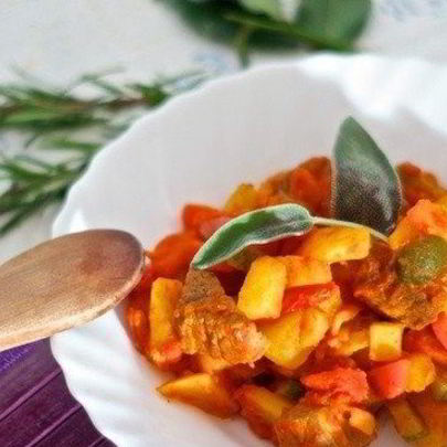 Азу из говядины с огурцами