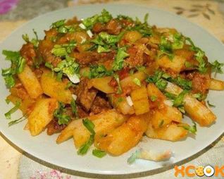 Азу из говядины с солеными огурцами