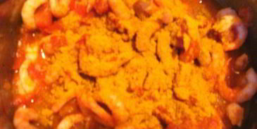 азу из креветок с тофу и пикантным гарниром