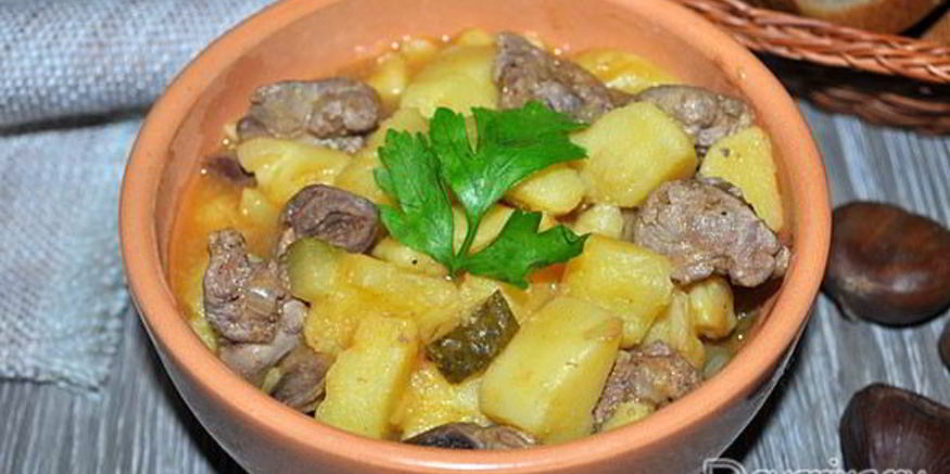 Рецепт азу из куриных потрошков