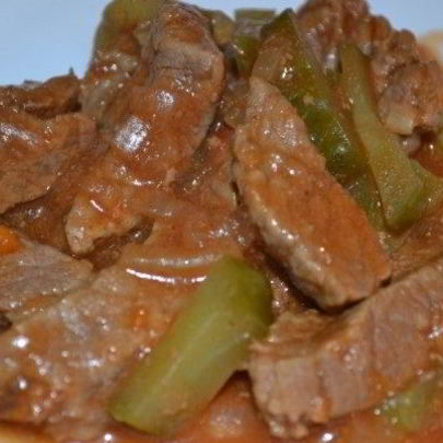 Азу с солеными огурцами