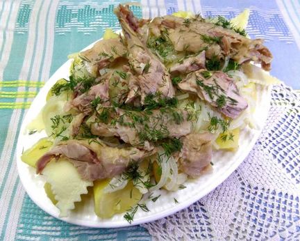 Бешбармак с мясом индейки по-русски