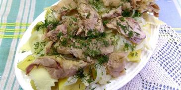 бешбармак с мясом индейки по-русски