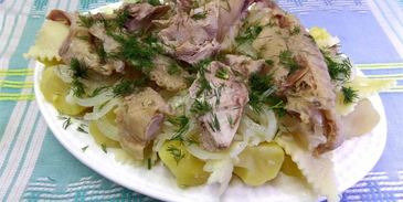 бешбармак с мясом индейки по-русски