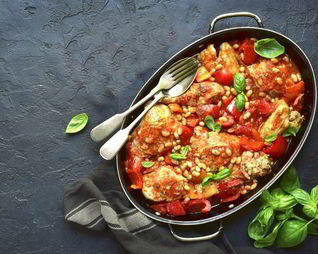 Чахохбили с курицей и болгарским перцем