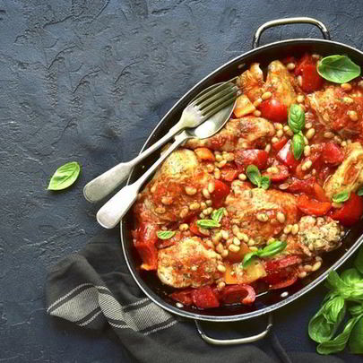 Чахохбили с курицей и болгарским перцем