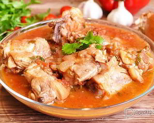 Чахохбили с орехами и вином