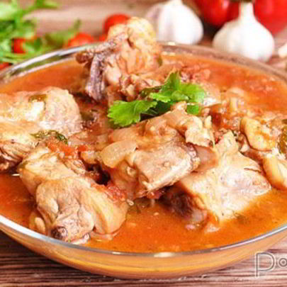 Чахохбили с орехами и вином