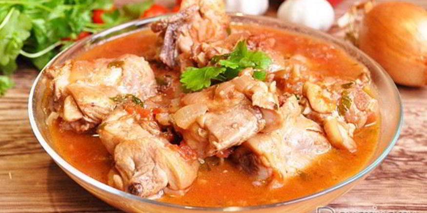 Рецепт чахохбили с орехами и вином