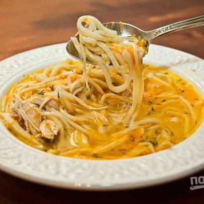 Домашняя лапша с курицей