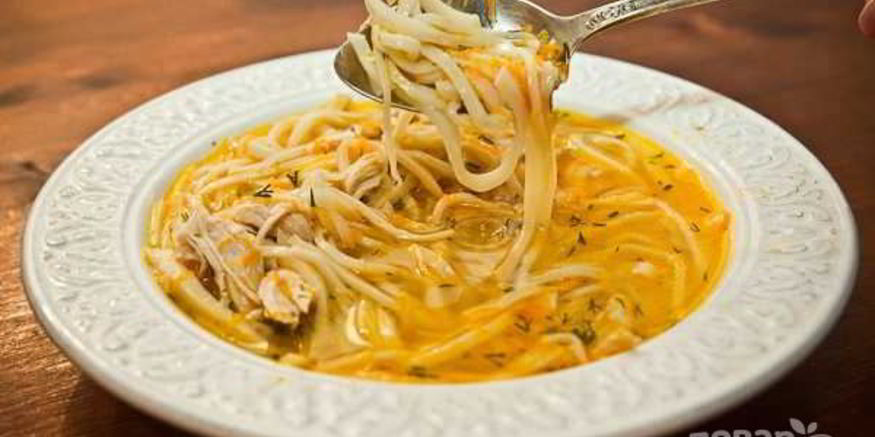 Рецепт домашней лапши с курицей