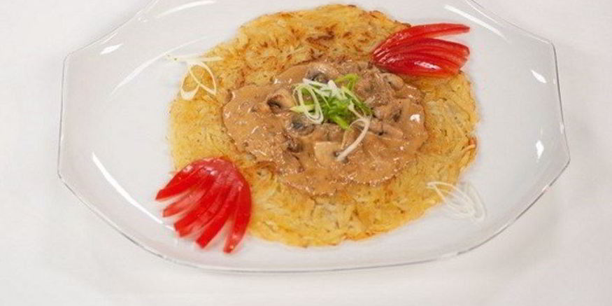 Рецепт драника с грибным соусом