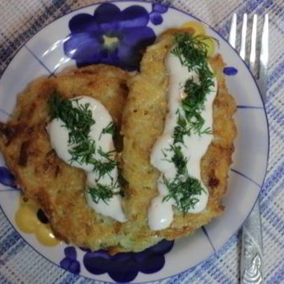 Драники с чесноком