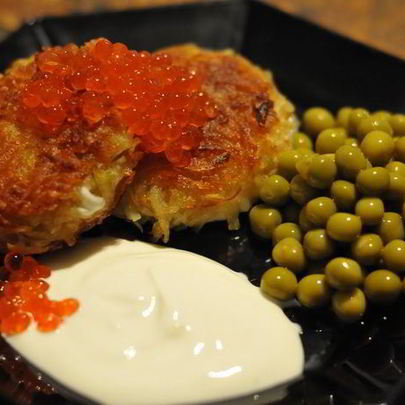 Драники с творожными шариками