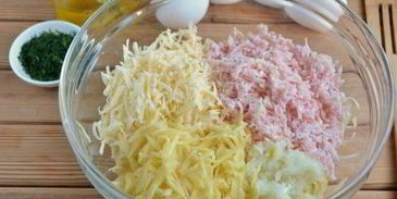 драники с ветчиной с сырком