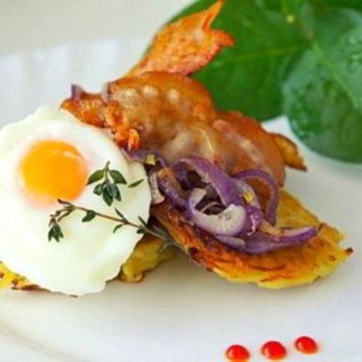 Картофельные драники с беконом