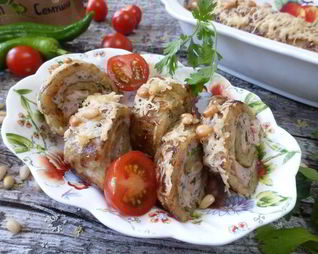 Рулеты-драники с куриным фаршем