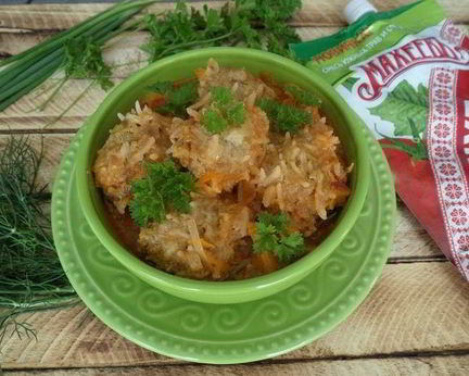 Фрикадельки Ежики с овощами