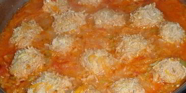 фрикадельки ежики с овощами