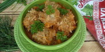 фрикадельки ежики с овощами