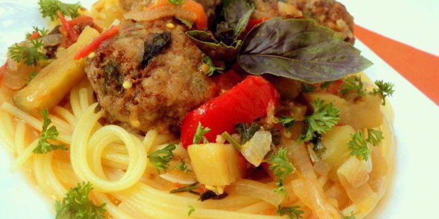 Рецепт фрикаделек с базиликом и овощами