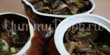 картофель с грибами и фрикадельками в горшочках