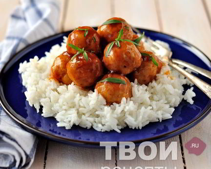 Куриные фрикадельки в глазури из сидра