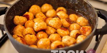 куриные фрикадельки в глазури из сидра