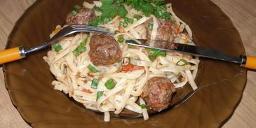 макароны с фрикадельками в духовке