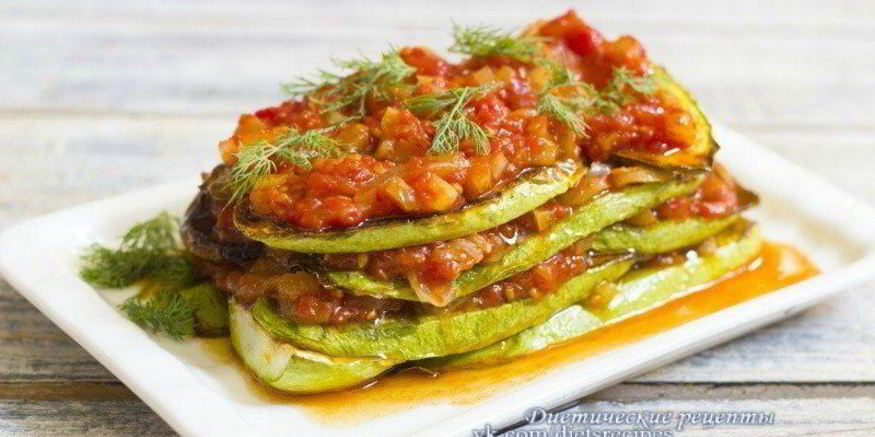 Рецепт гарнира из кабачков с помидорами