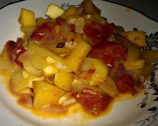 Гарнир из кабачков с яблоками