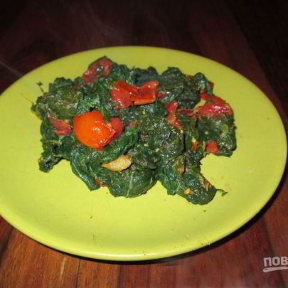 Гарнир из замороженного шпината