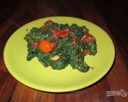 Гарнир из замороженного шпината