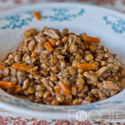 Чечевица с грибами