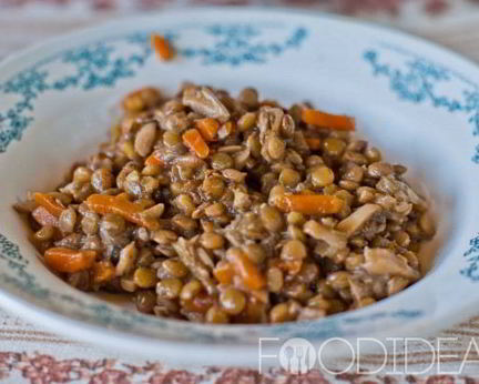 Чечевица с грибами