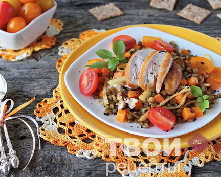 Чечевица с курицей