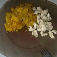 Рецепт Чечевицы с восточными специями, овощами и тушеная куриная грудка