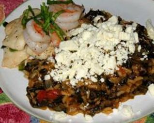 Греческий рис со шпинатом