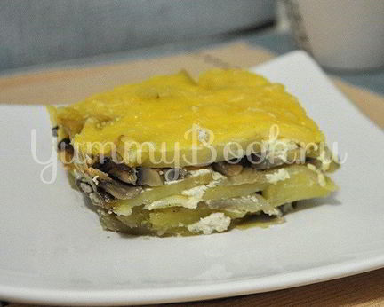 Картофель с грибами под сыром