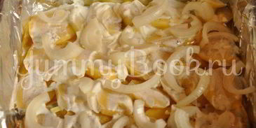 картофель с грибами под сыром