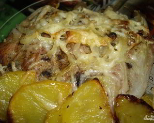 Картофель с ребрышками в духовке