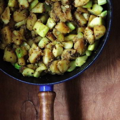 Картофель с цукини и тимьяном