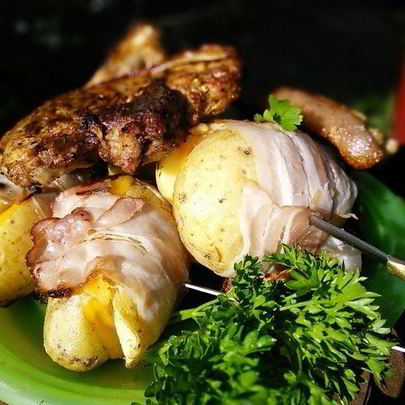 Картофель в беконе