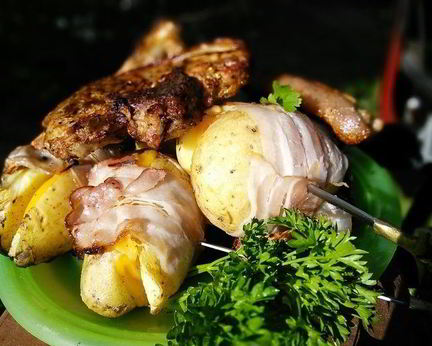 Картофель в беконе