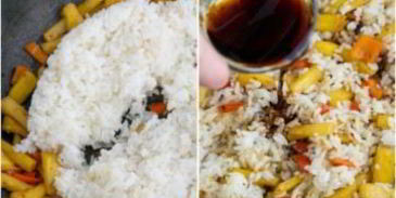 рис с ананасом и овощами