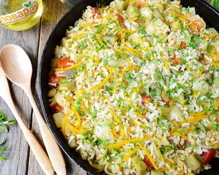 Рис с баклажанами и сладким перцем