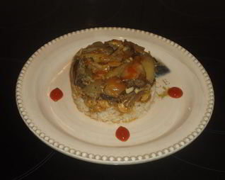 Рис с курицей и грибами